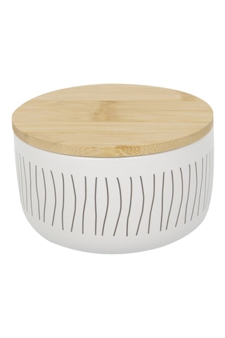 Boîte de conservation en céramique avec couvercle en bambou - 0,6 l