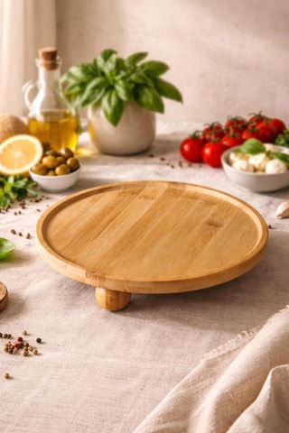 Plateau de service en bambou - 25 cm