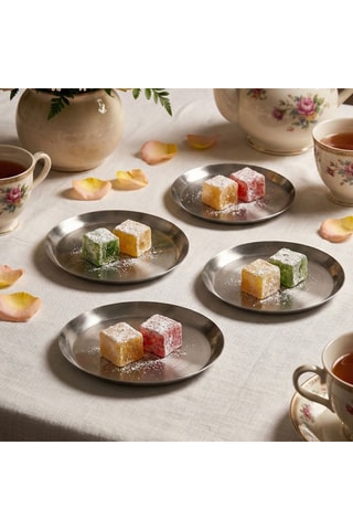 4 assiettes plates - 12 cm