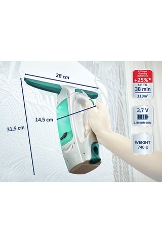 Aspirateur lave-vitres - 30 minutes d’autonomie