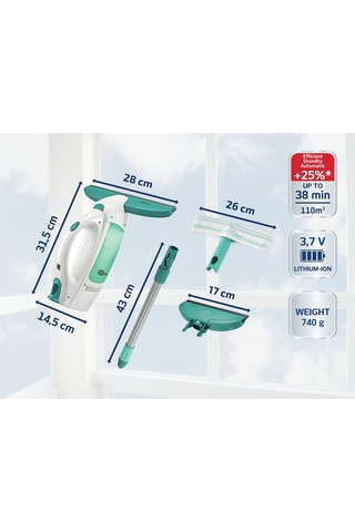 Aspirateur lave-vitres - 30 minutes d’autonomie