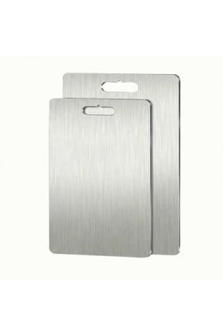 2 planches à découper en acier inoxydable