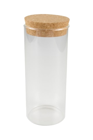 2 bocaux en verre - 16 x 6,5 cm