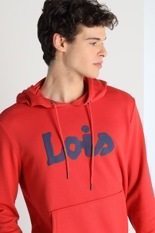 Sweat com capuz - Vermelho