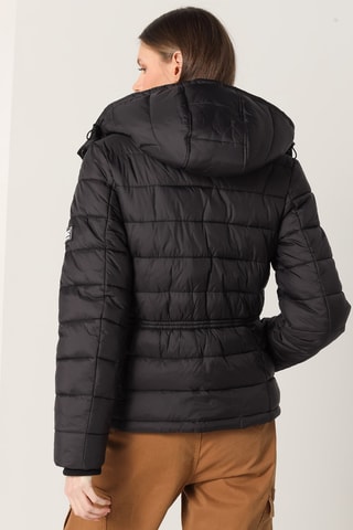 Piumino con cappuccio - Nero