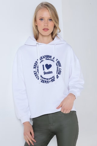 Sweat com capuz - Branco