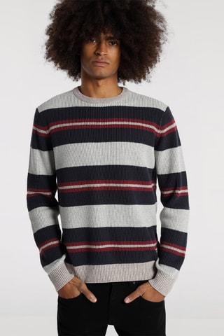 Camisola de malha canelada - Bege