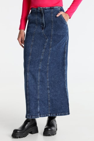 Gonna taglio dritto in jeans - Blu