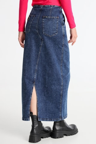 Gonna taglio dritto in jeans - Blu