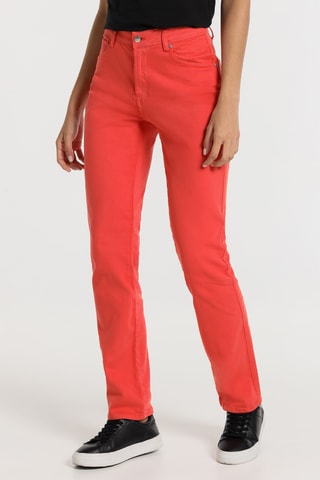 Jeans a vita alta - Rosso