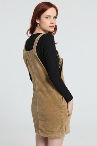 Abito salopette in velluto - Beige