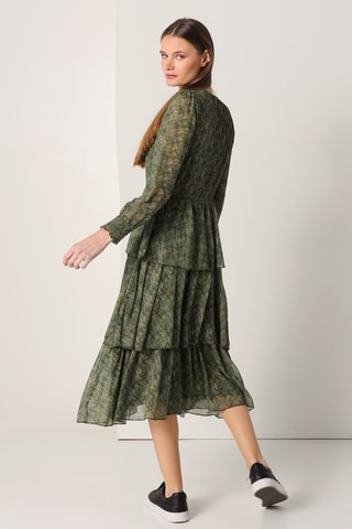 Abito con volant - Verde