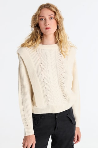 Maglia effetto trompe-l’œil - Beige