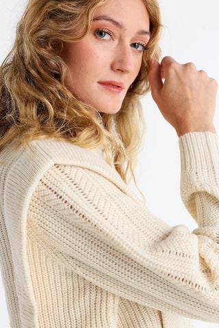 Maglia effetto trompe-l’œil - Beige