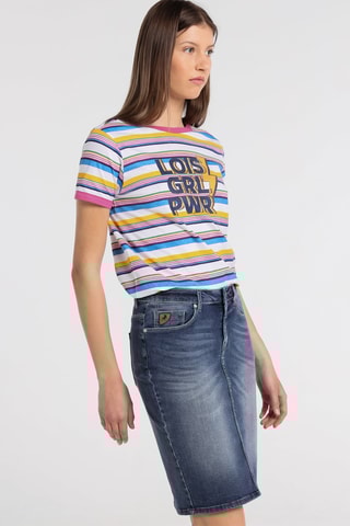 Gonna taglio dritto in jeans - Blu