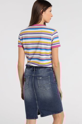 Gonna taglio dritto in jeans - Blu