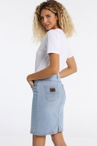 Gonna taglio dritto in jeans - Blu