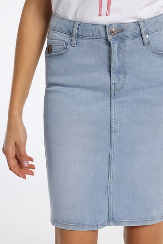 Gonna taglio dritto in jeans - Blu