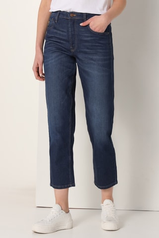 Jeans 7/8 a vita alta - Blu