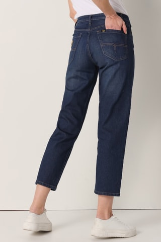 Jeans 7/8 a vita alta - Blu