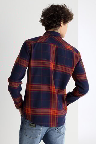 Camisa - Azul-marinho e laranja