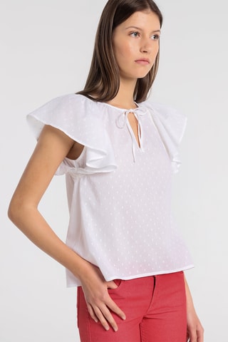 Blusa in plumetis - Bianco