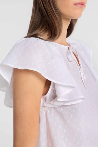 Blusa in plumetis - Bianco