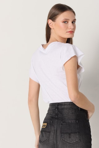 Gonna taglio dritto in jeans - Nero