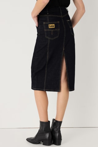 Gonna taglio dritto in jeans - Blu