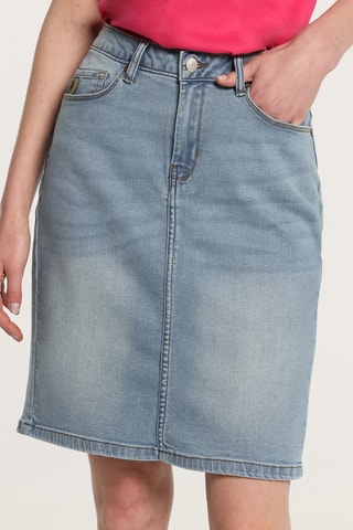 Gonna taglio dritto in jeans - Blu