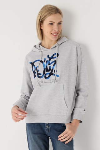 Sweat com capuz - Cinzento