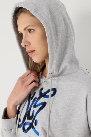 Sweat com capuz - Cinzento