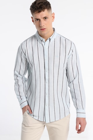 Camisa em linho - Azul-claro