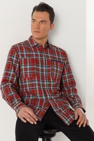 Camisa - Vermelho e turquesa