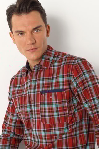 Camisa - Vermelho e turquesa