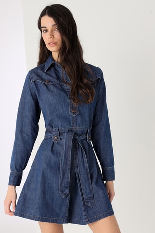 Abito a campana in jeans - Blu