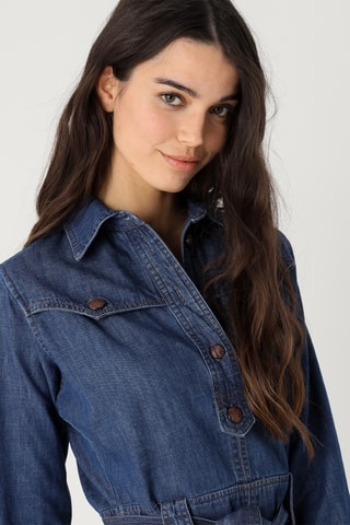 Abito a campana in jeans - Blu