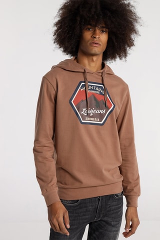 Sweat com capuz - Castanho