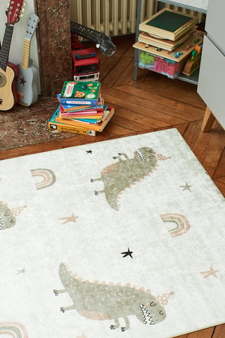 Tapis Happy - Blanc et vert