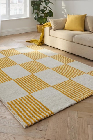 Tapete Groovy - Amarelo e branco
