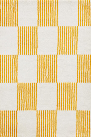 Tapete Groovy - Amarelo e branco