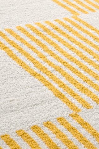 Tapete Groovy - Amarelo e branco