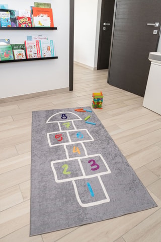 Tapis Stampa - Gris et blanc