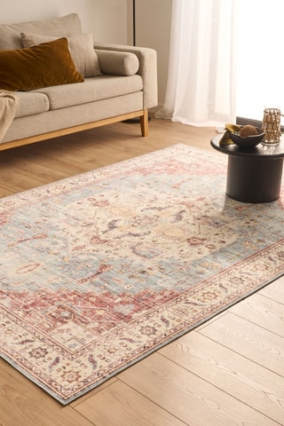 Tapis Ottoman - Turquoise et rouge