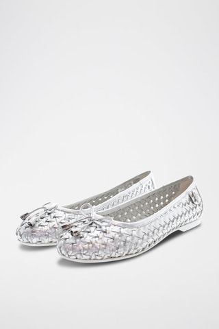 Bailarinas de piel Julia - Plateado