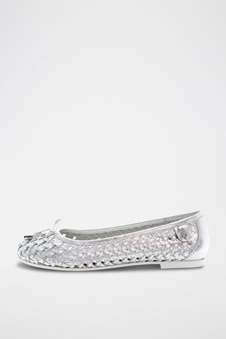Bailarinas de piel Julia - Plateado