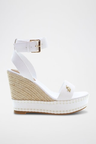 Sandalias de cuña Aylin - Blanco y beige