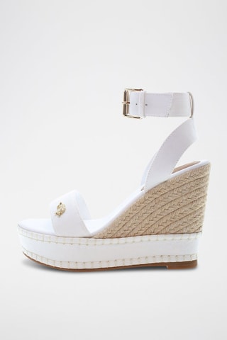 Sandalias de cuña Aylin - Blanco y beige