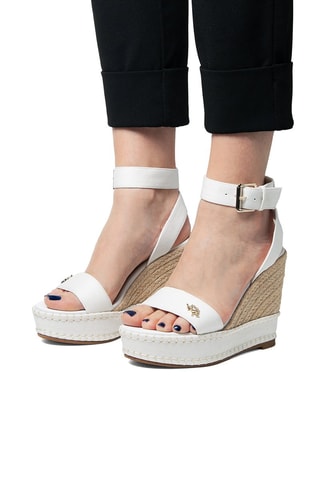 Sandalias de cuña Aylin - Blanco y beige