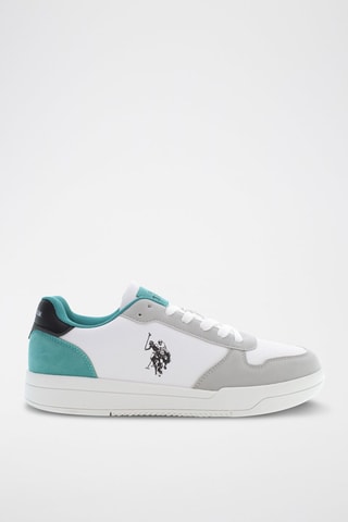 Zapatillas de piel Steve - Blanco y gris